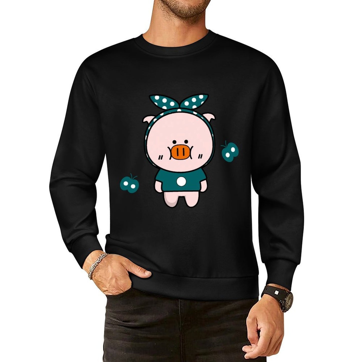 Front Patterned Long Sleeve TopRelaxed Standard
