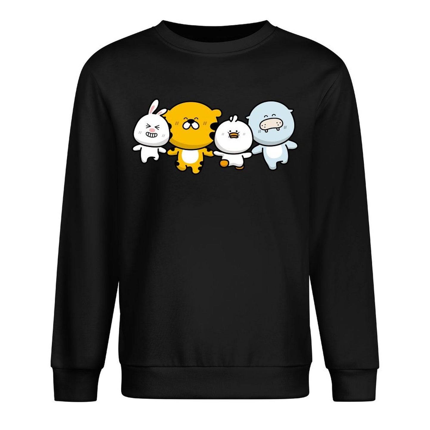 Front Patterned Long Sleeve TopCrewneck Minimalist