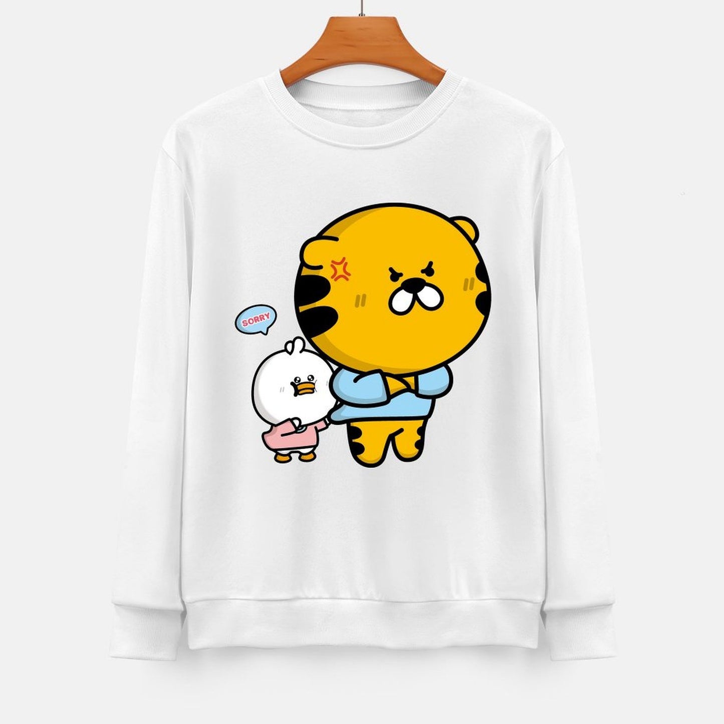 Front Patterned Long Sleeve TopDouble-Stitched Softstyle