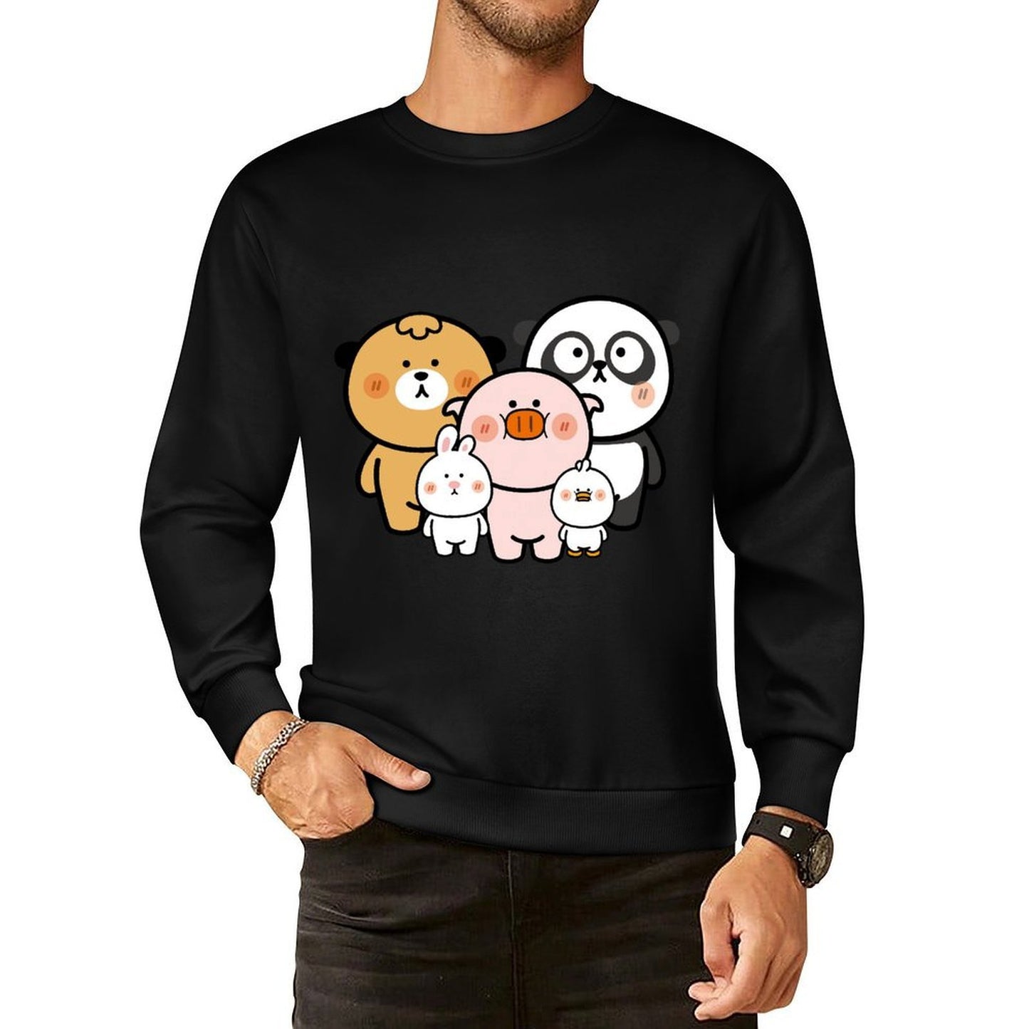 Front Patterned Long Sleeve TopSoftTouch Print-Ready