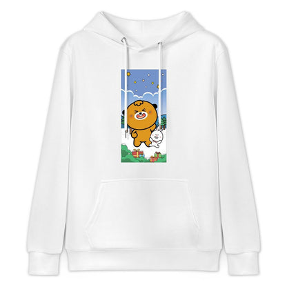 Soft Neutral Front Graphic Hoodies