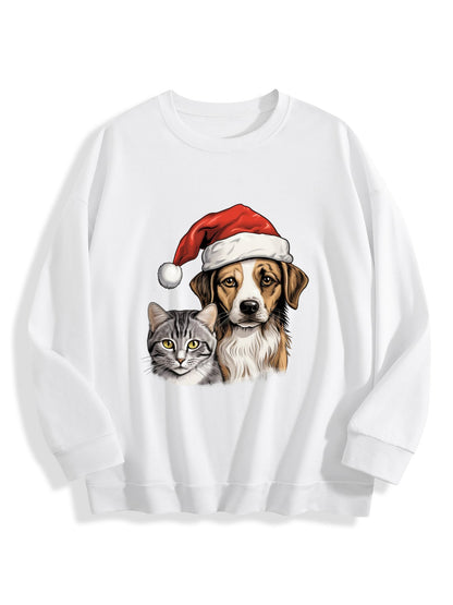 Customizable Christmas-themed long-sleeved Christmas Cat&Dog