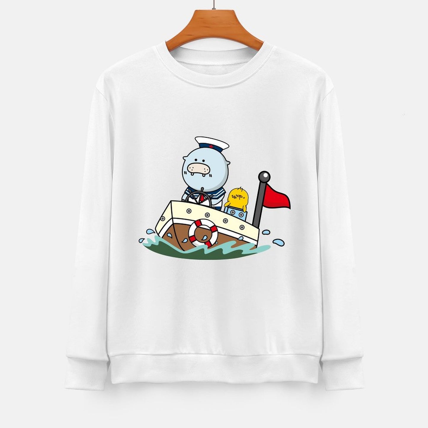 Front Patterned Long Sleeve TopSoftstyle Casual