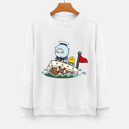 Front Patterned Long Sleeve TopSoftstyle Casual