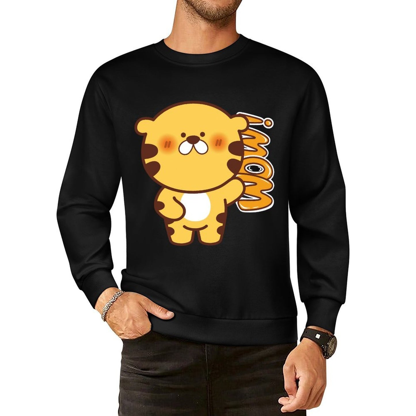 Front Patterned Long Sleeve TopSoft-Touch Solid