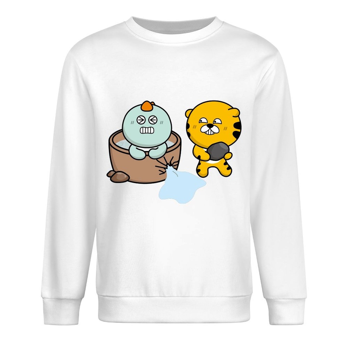 Front Patterned Long Sleeve TopMidweight DailyFit