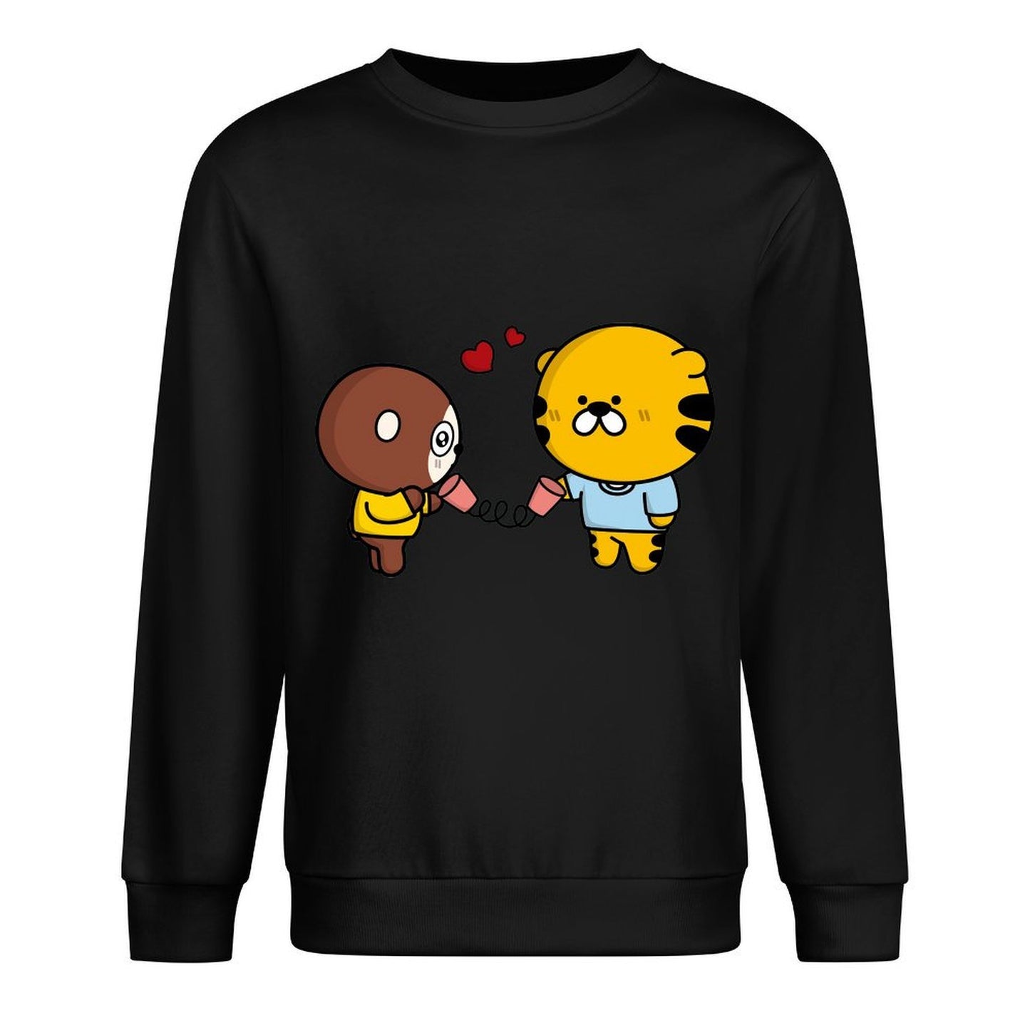 Front Patterned Long Sleeve TopCrew Neck Logo-Ready