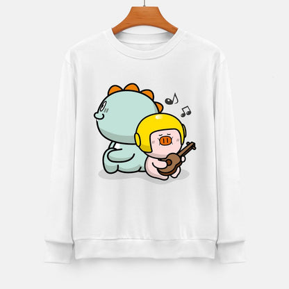 Front Patterned Long Sleeve TopLightweight Crewneck