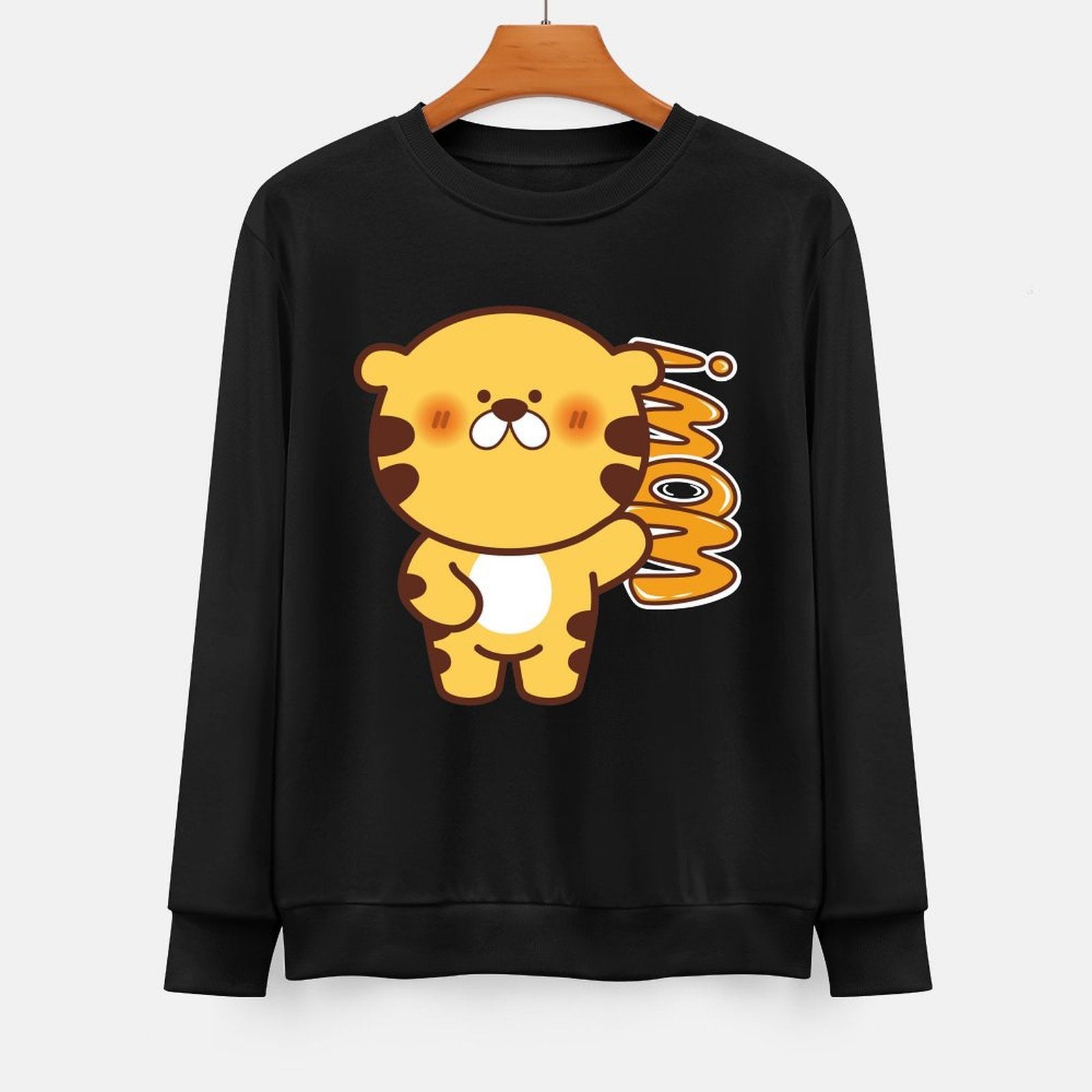  Front Patterned Long Sleeve TopSoft-Touch Solid