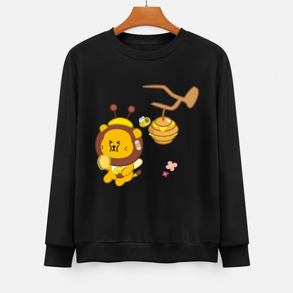  Front Patterned Long Sleeve TopCrewneck Plain