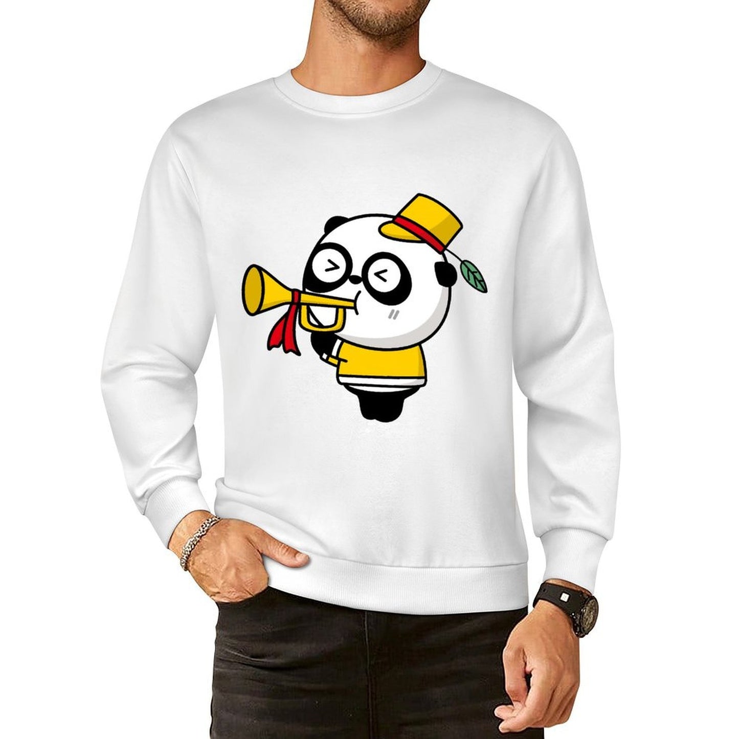 Front Patterned Long Sleeve TopSmoothWear TrueComfort