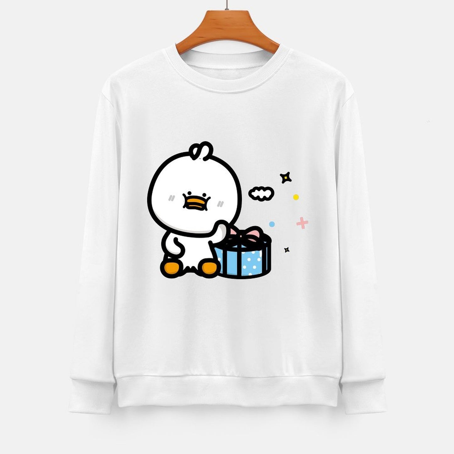 Front Patterned Long Sleeve TopComfortFit Natural