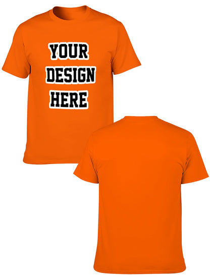 Custom adult heat transfer short-sleeved T-shirts  Tangerine