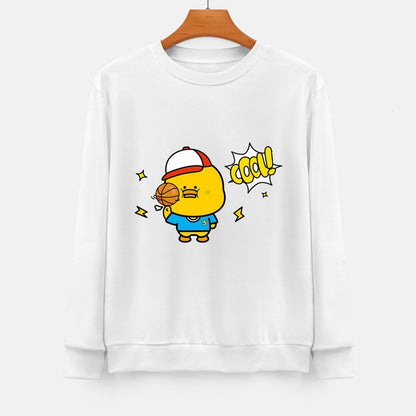 Front Patterned Long Sleeve TopClassicLine Smooth Feel