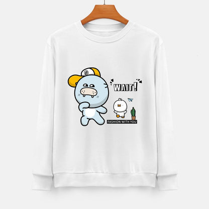 Front Patterned Long Sleeve TopSmooth Feel Heat-Transfer