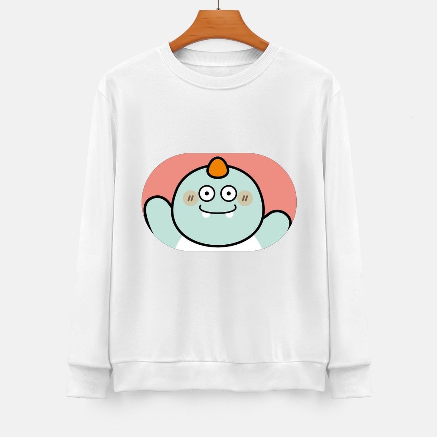 Front Patterned Long Sleeve TopDouble-Stitched Eco / Sustainable