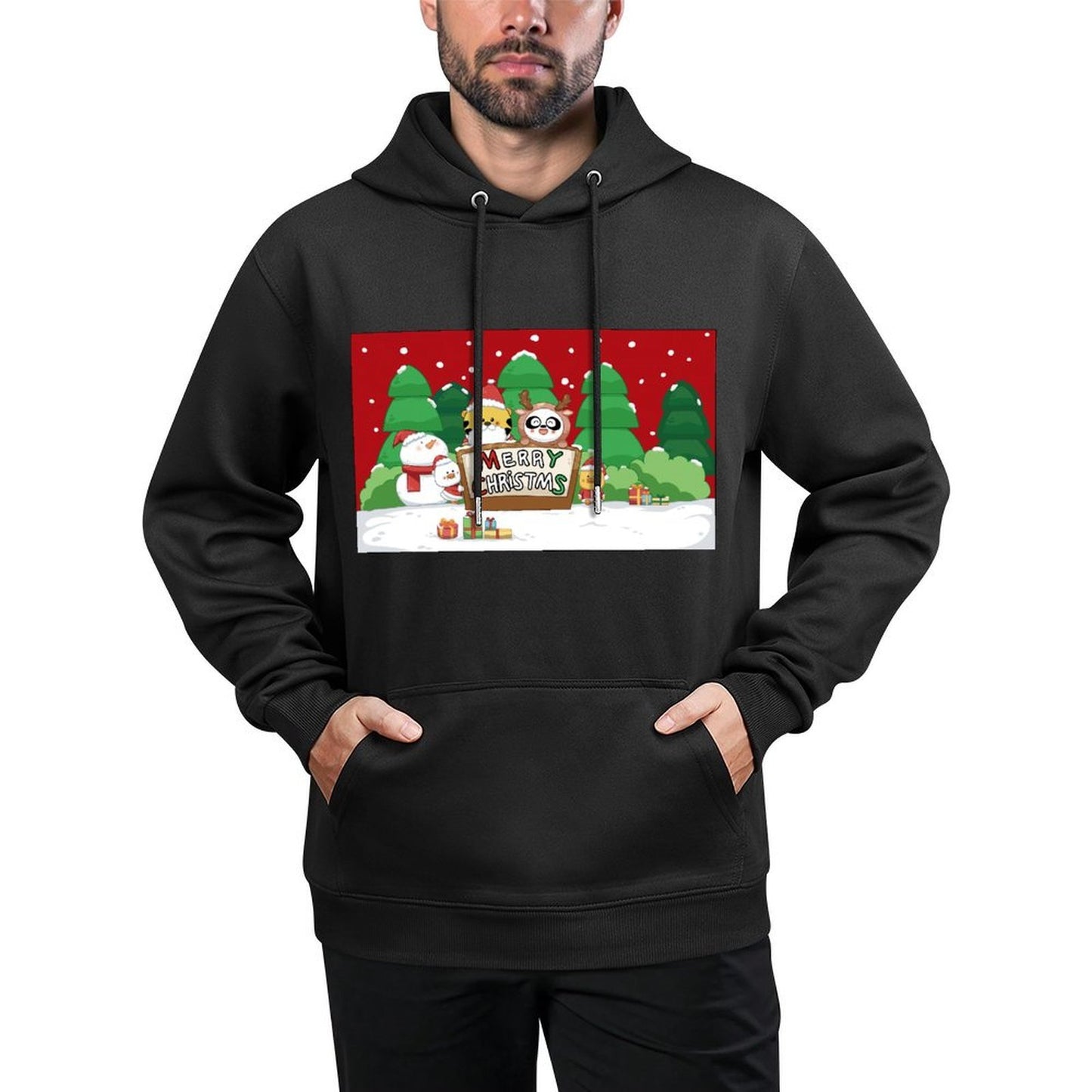 Sleek Easy-Care Front Graphic Hoodies