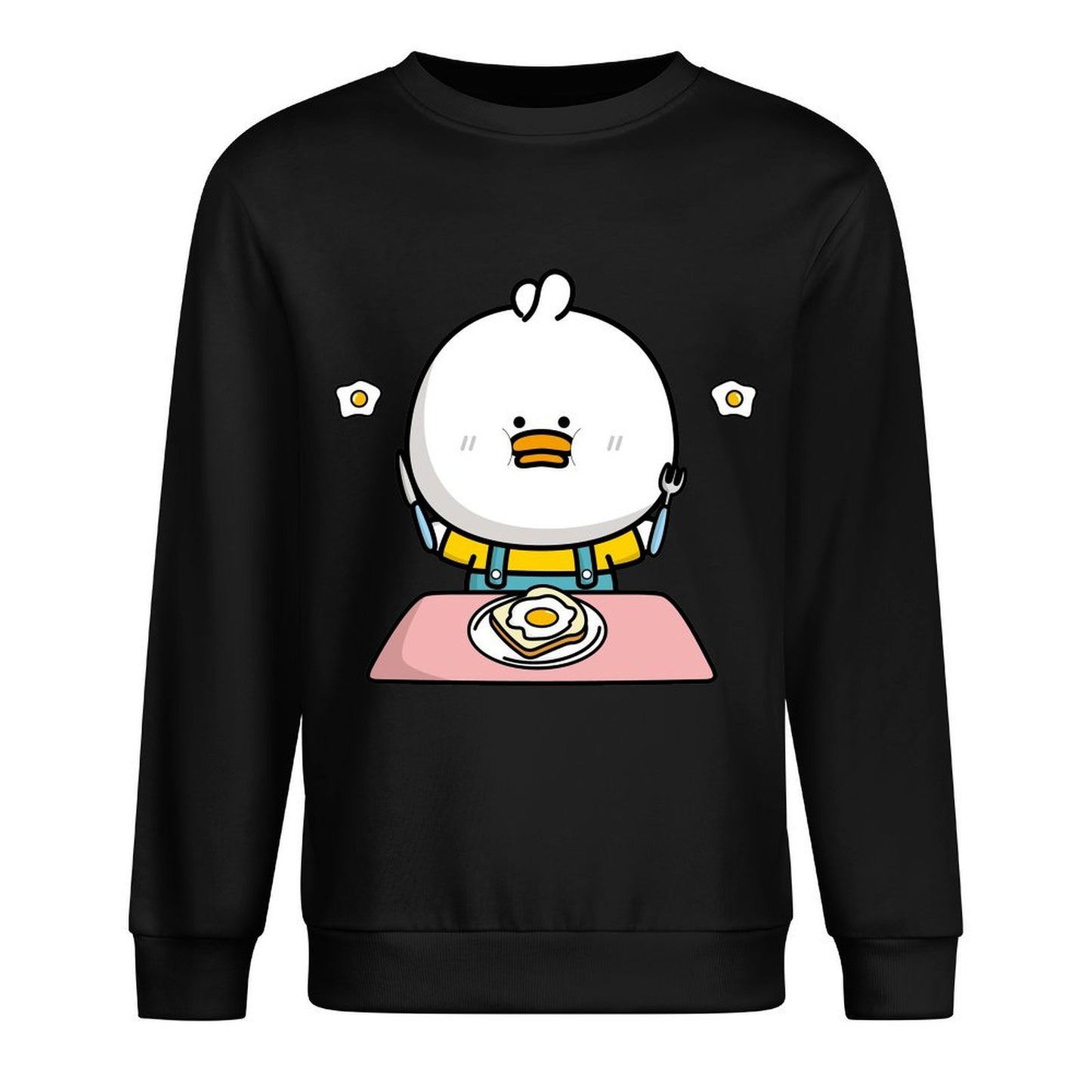 Front Patterned Long Sleeve TopSolid Double-Stitched