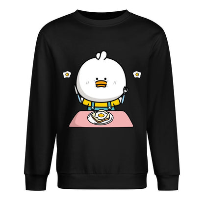 Front Patterned Long Sleeve TopSolid Double-Stitched