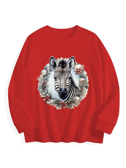 Customizable Christmas-themed long-sleeved Christmas Zebra