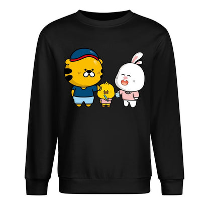 Front Patterned Long Sleeve TopOversized LooseFit