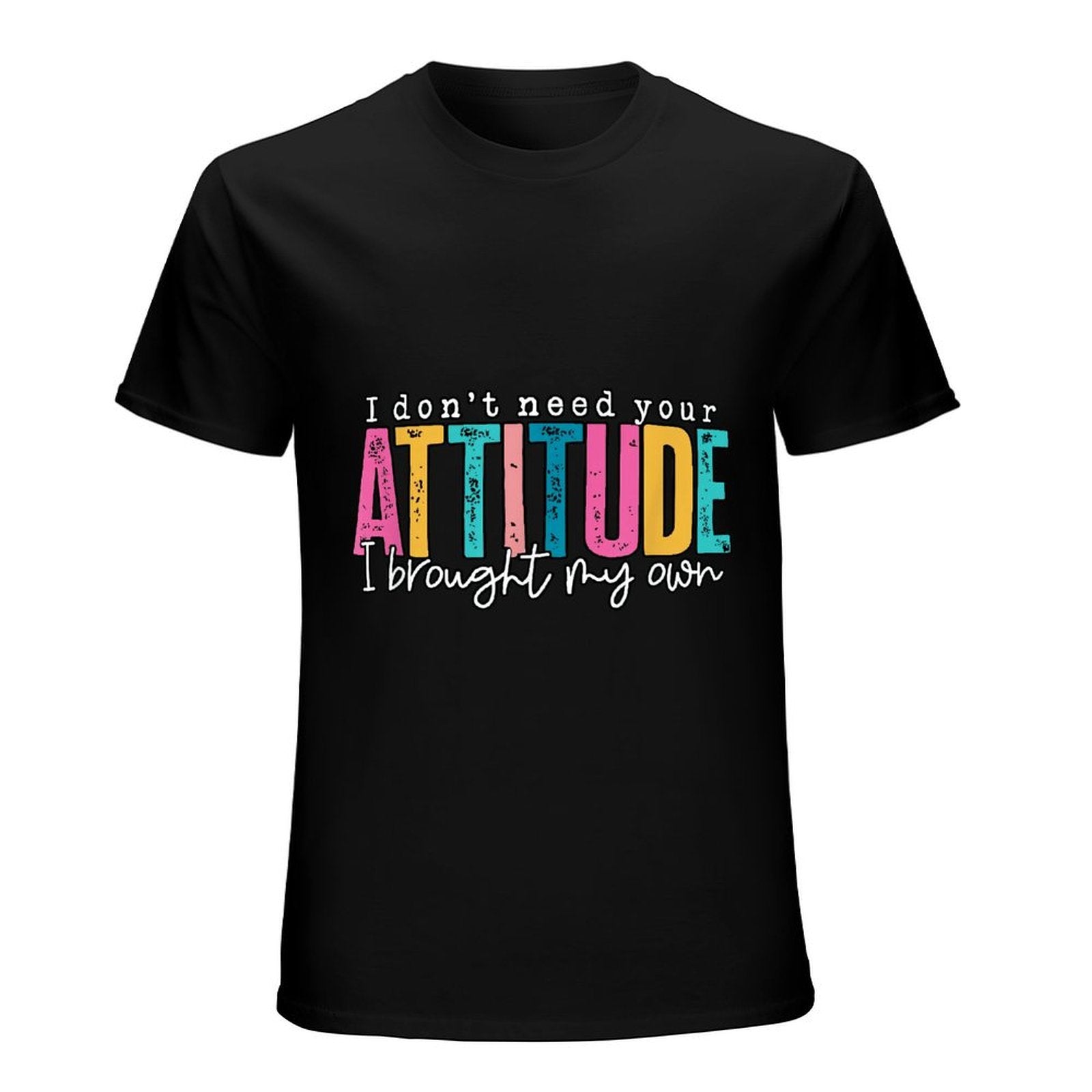 Inkmay Casual  Cotton T-shirt Colorful Text With Attitude Design Elements Unisex T-shirtTrueComfort Slim Fit T-Shirt