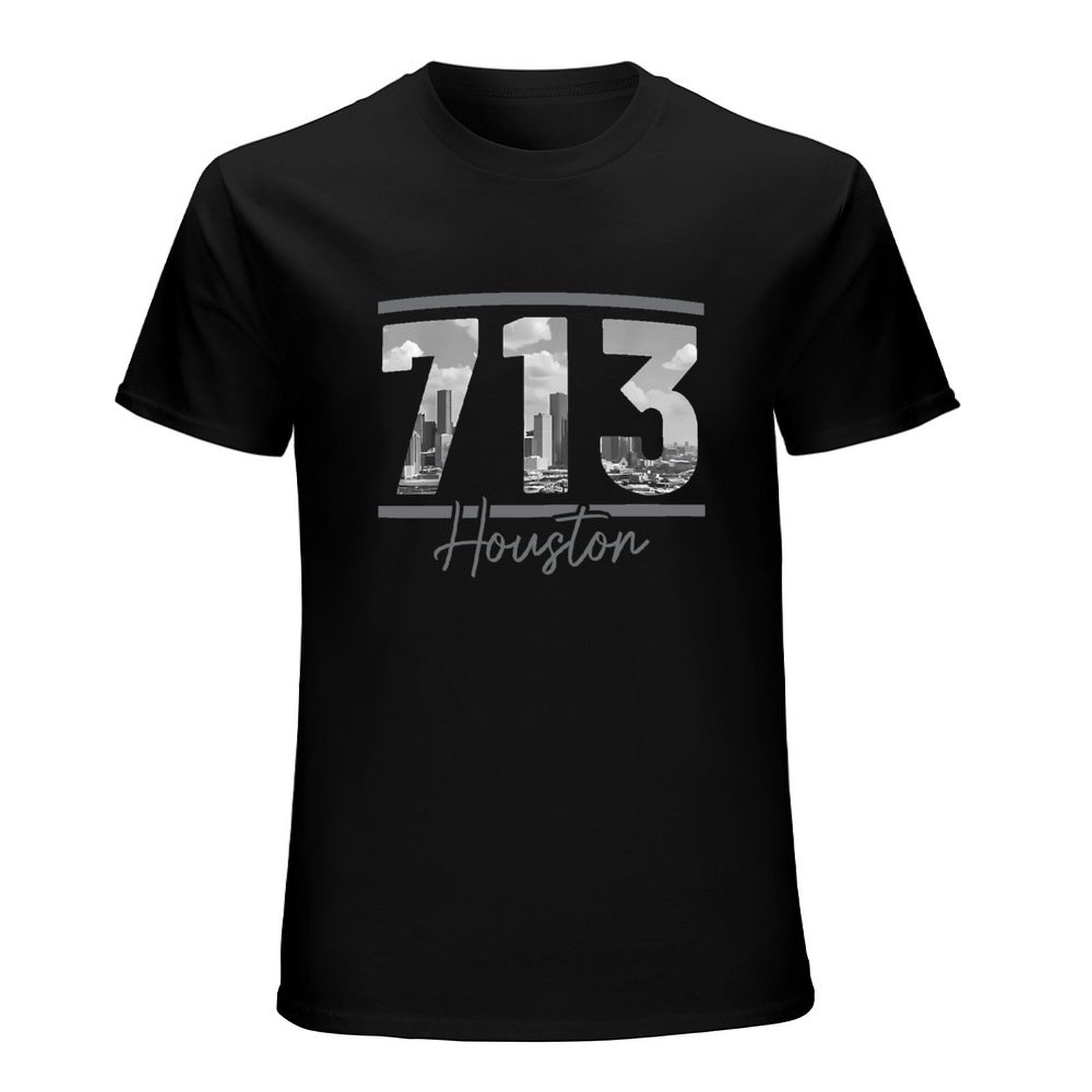 Inkmay Casual  Cotton T-shirt Cityscape With Skyscrapers And Clouds Unisex T-shirtSolid Minimal T-Shirt