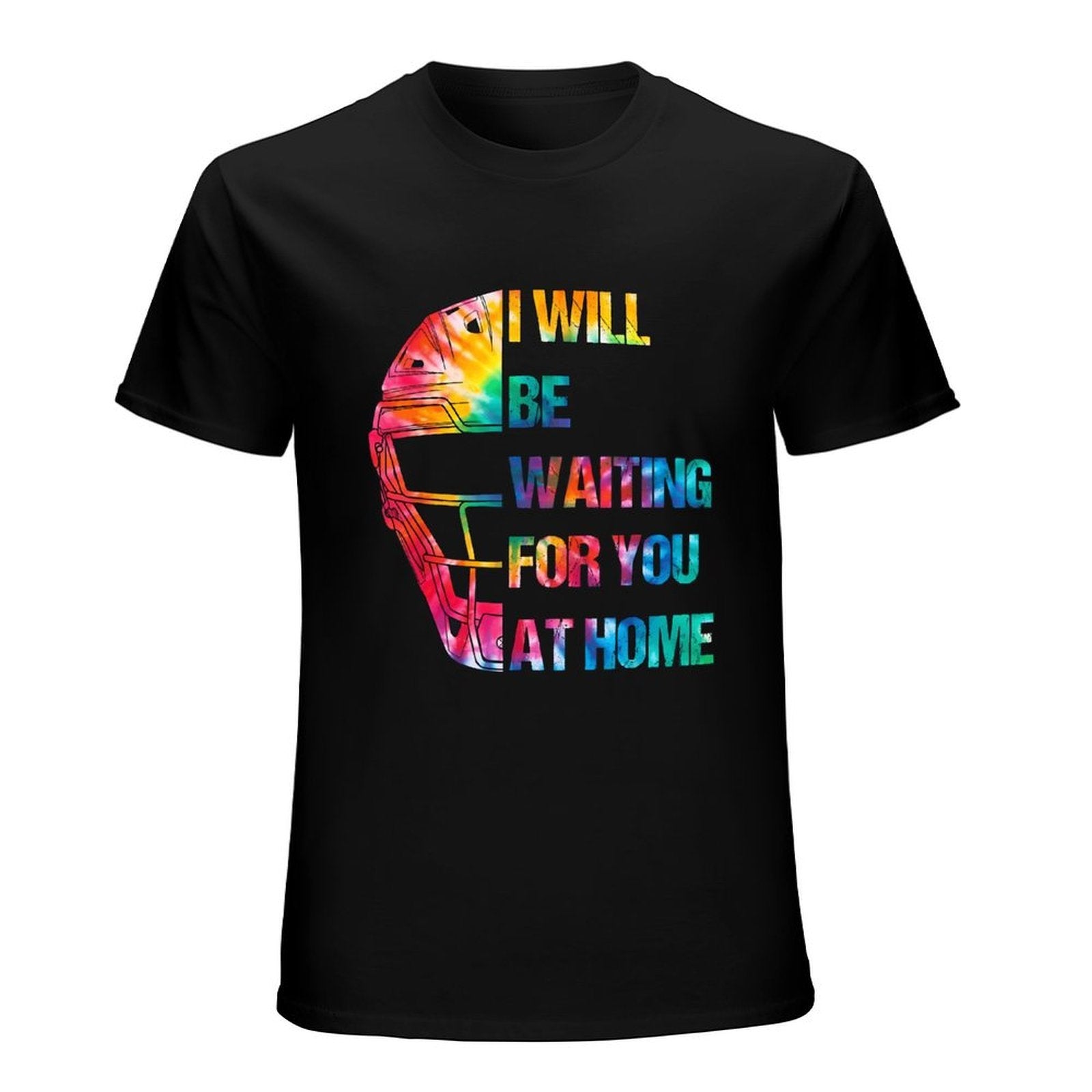 Inkmay Casual  Cotton T-shirt Colorful Helmet With Text Overlay Design Unisex T-shirtActiveStyle Midweight T-Shirt