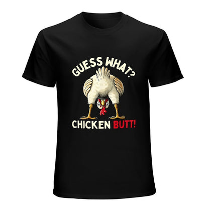 Inkmay Casual  Cotton T-shirt Chicken Butt Cartoon Print Design Art Unisex T-shirtActiveLine StreetLine T-Shirt