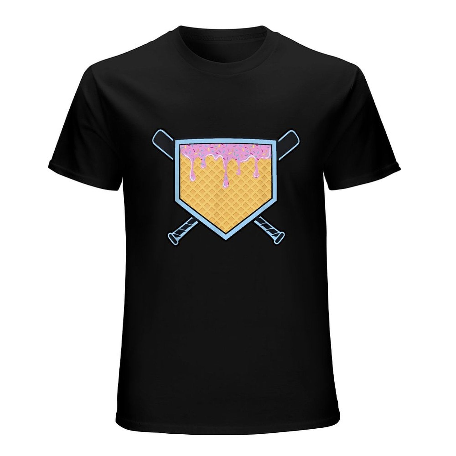 Inkmay Casual  Cotton T-shirt Ice Cream Dripping On Waffle Unisex T-shirtOversized Premium T-Shirt
