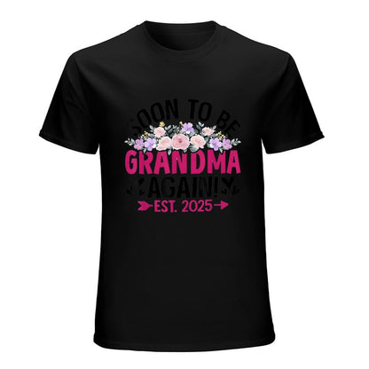 Inkmay Casual  Cotton T-shirt Soon To Be Grandma Again Est Unisex T-shirtBatch-Printed Printed T-Shirt