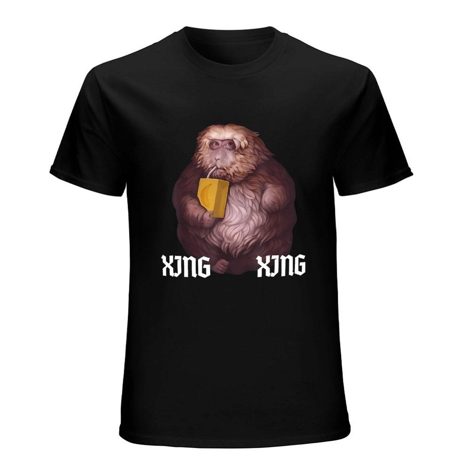 Inkmay Casual  Cotton T-shirt Furry Monkey Holding Yellow Envelope Artwork Unisex T-shirtModern 100% Cotton T-Shirt