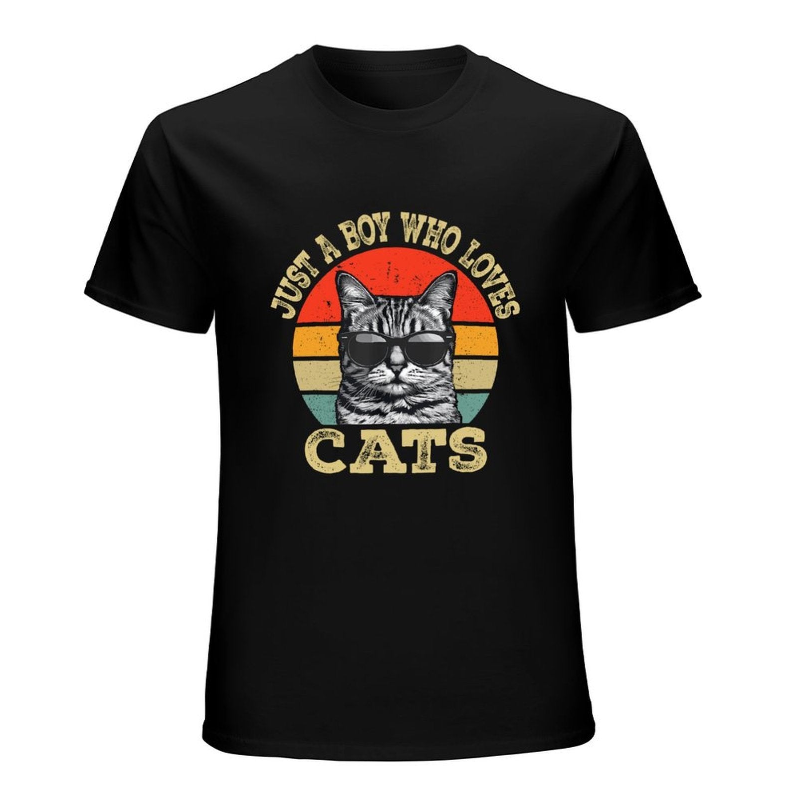 Inkmay Casual  Cotton T-shirt Cool Cat Wearing Sunglasses Art Print Unisex T-shirtEssentialFit Softstyle T-Shirt