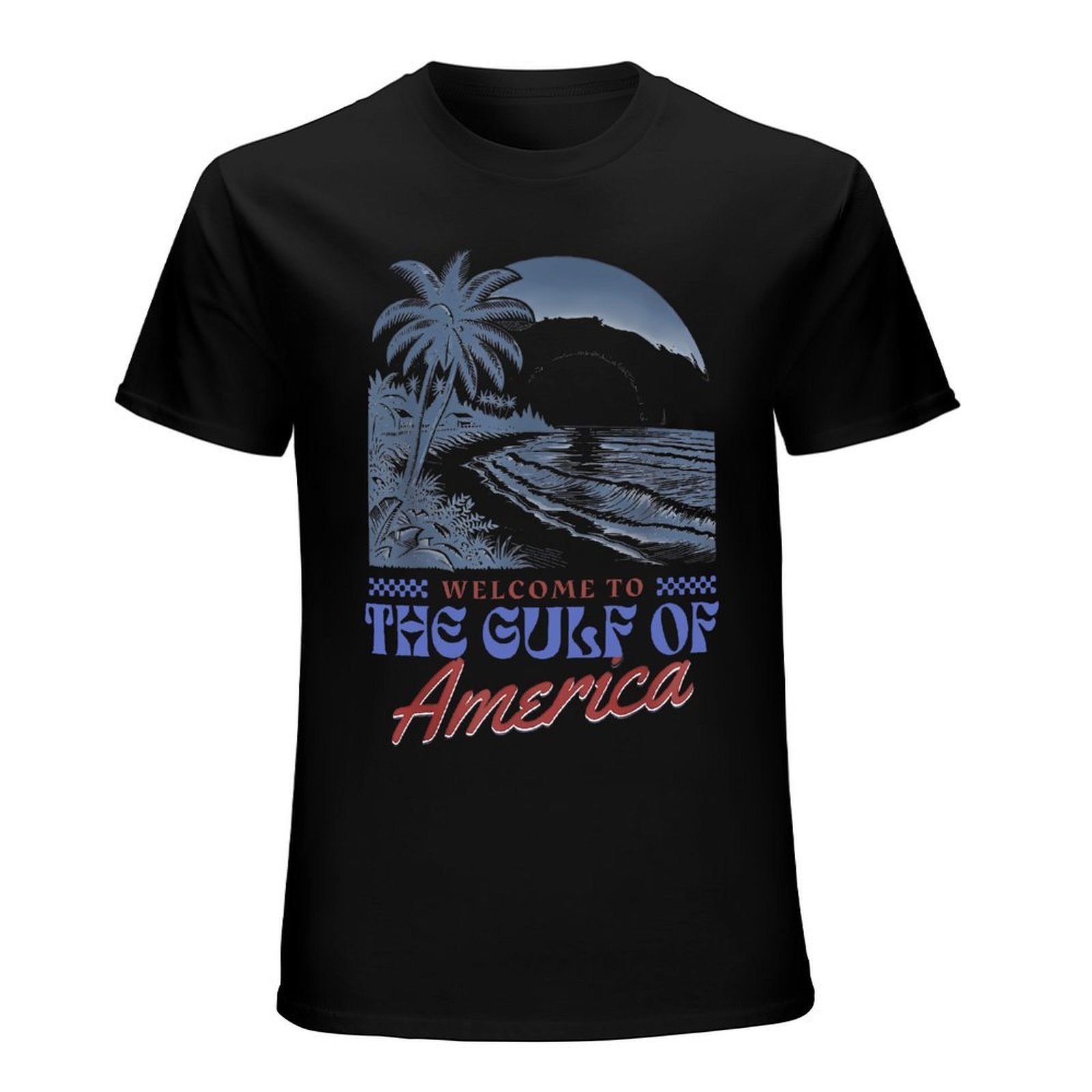 Inkmay Casual  Cotton T-shirt Beach Scene With Palm Trees Unisex T-shirtLifestyleLine Pocket Tee T-Shirt