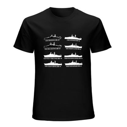 Inkmay Casual  Cotton T-shirt Ship Silhouette On Abstract Background Pattern Unisex T-shirtMidweight Premium T-Shirt