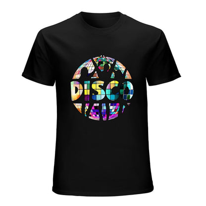Inkmay Casual  Cotton T-shirt Colorful Disco Ball Pattern Print Design Unisex T-shirt