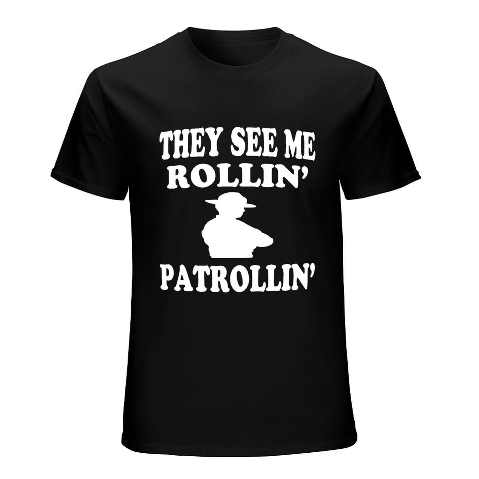 Inkmay Casual  Cotton T-shirt Patrolling Silhouette With Text Overlay Design Unisex T-shirtBasicSeries Premium Finish T-Shirt