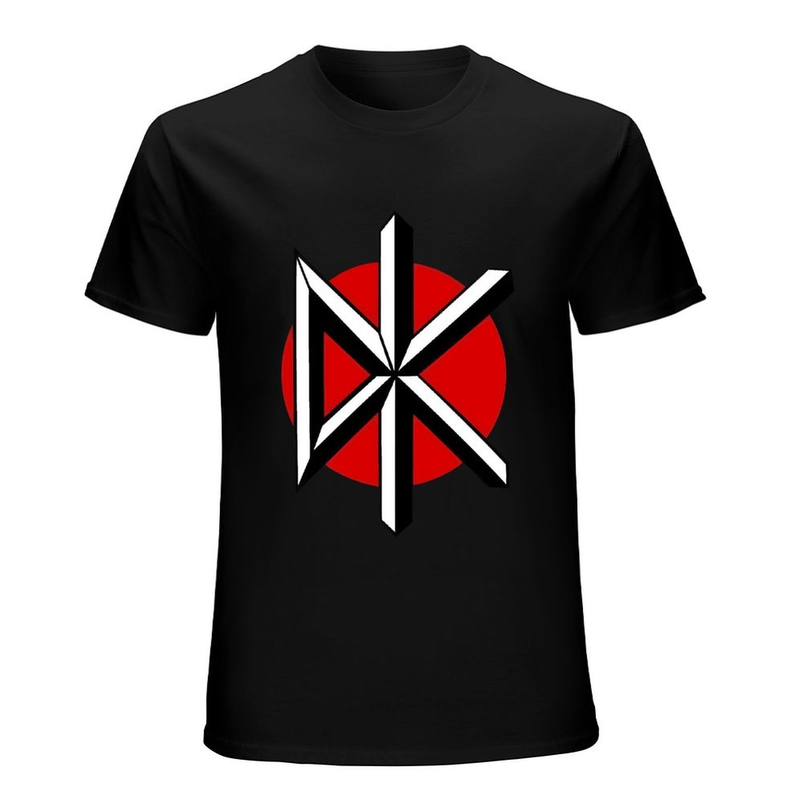 Inkmay Casual  Cotton T-shirt Red And White Cross Pattern Design Unisex T-shirtLifestyle On-Demand T-Shirt