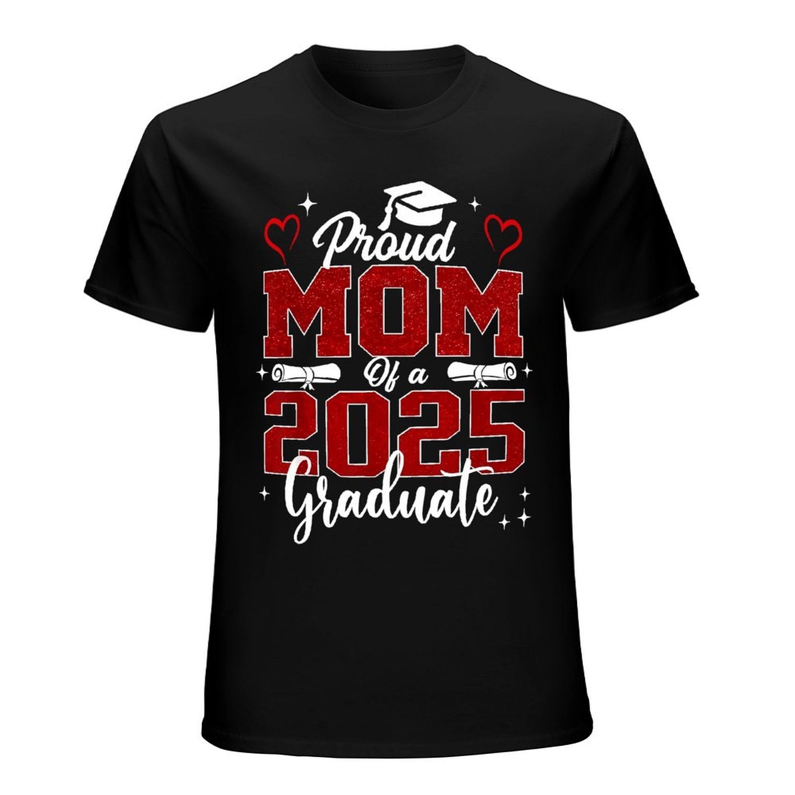 Inkmay Casual  Cotton T-shirt Bold Red Text Mom Two Thousand Unisex T-shirtLogo-Ready Slim Fit T-Shirt