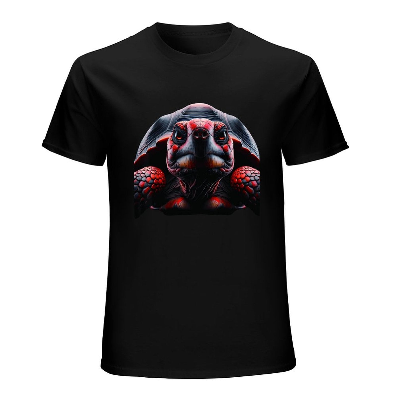 Inkmay Casual  Cotton T-shirt Red And Black Turtle Pattern Art Unisex T-shirtCotton ActiveLine T-Shirt