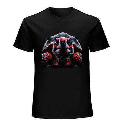 Inkmay Casual  Cotton T-shirt Red And Black Turtle Pattern Art Unisex T-shirtCotton ActiveLine T-Shirt