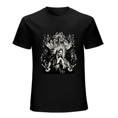 Inkmay Casual  Cotton T-shirt Virgin Mary With Radiant Halo Wings Unisex T-shirtOversized Premium Finish T-Shirt