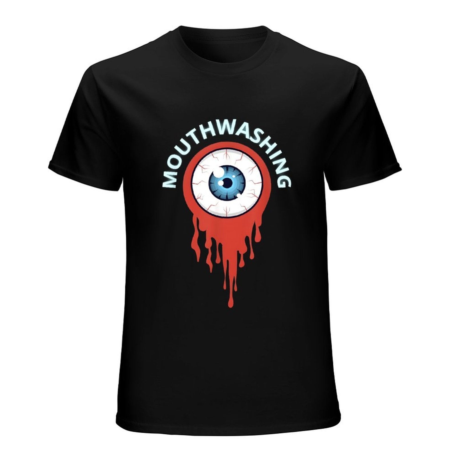 Inkmay Casual  Cotton T-shirt Mouthwashing Eye With Red Tears Unisex T-shirtClassicFit Design-Your-Own T-Shirt