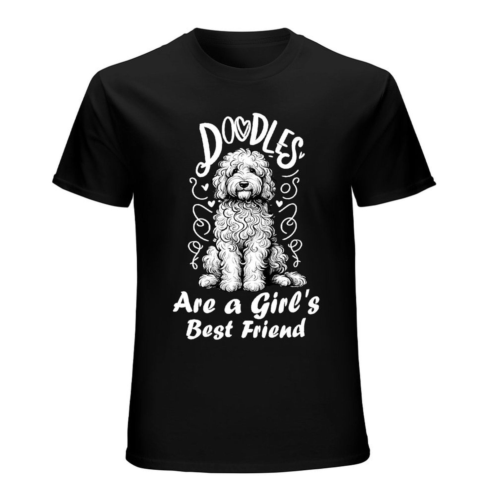 Inkmay Casual  Cotton T-shirt Curly Haired Dog Sitting On Floor Unisex T-shirtClassicLine Standard T-Shirt