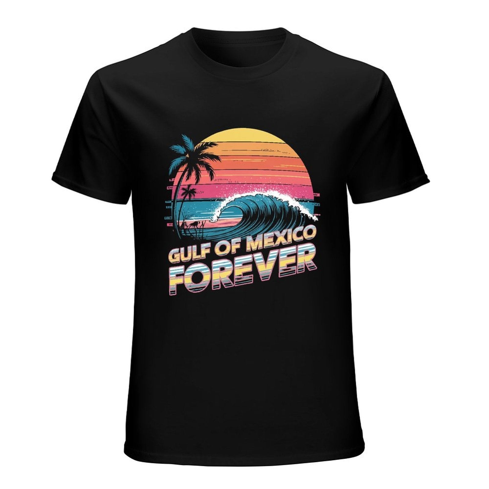 Inkmay Casual  Cotton T-shirt Gulf Of Mexico Forever Pattern Print Unisex T-shirtEasy-Care Lightweight T-Shirt