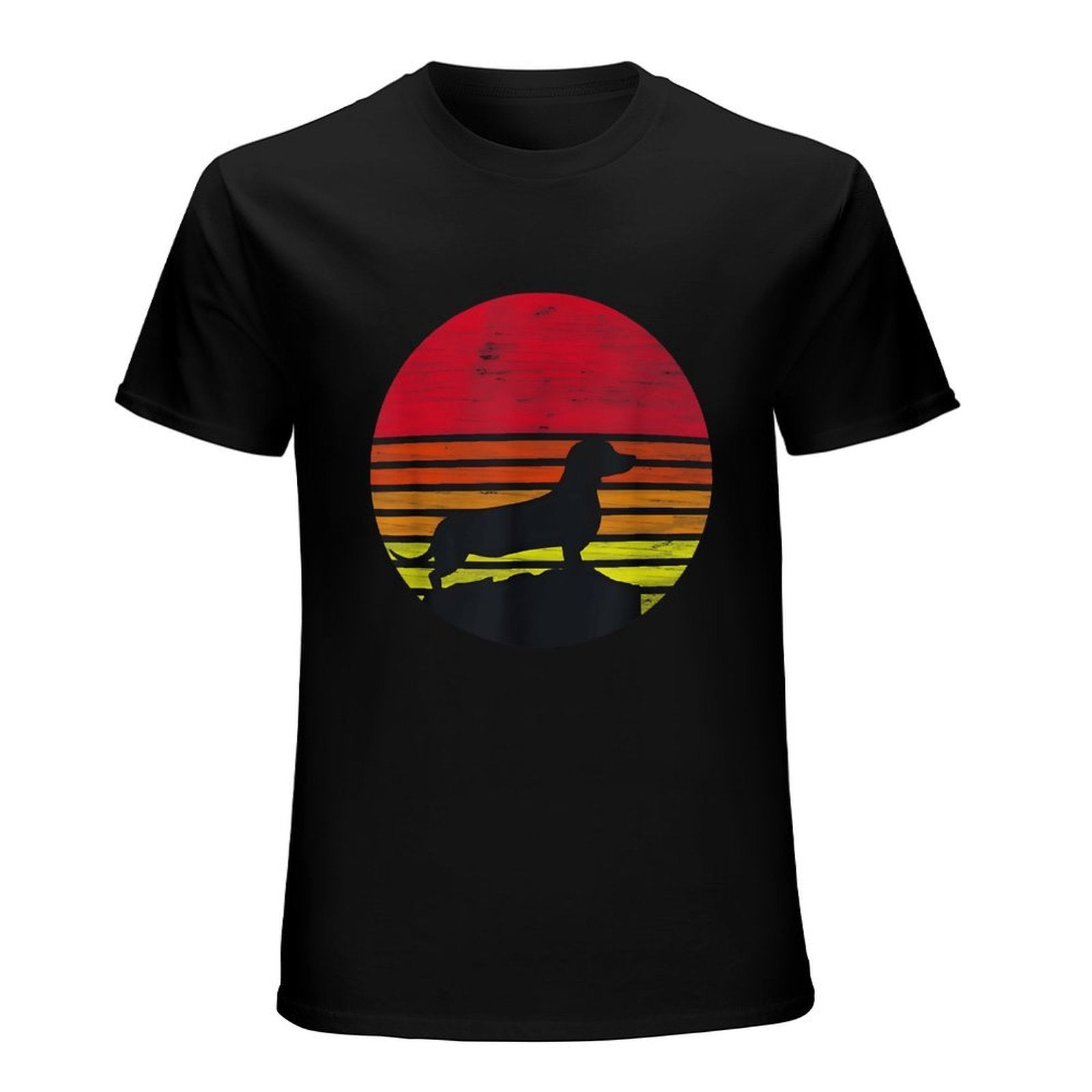 Inkmay Casual  Cotton T-shirt Sunset Silhouette Dog On Beach Scene Unisex T-shirtSport Urban T-Shirt