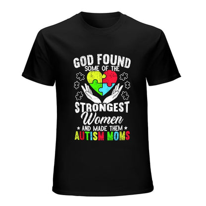 Inkmay Casual  Cotton T-shirt Colorful Puzzle Pieces Form Heart Shape Unisex T-shirtNeutral Batch-Printed T-Shirt