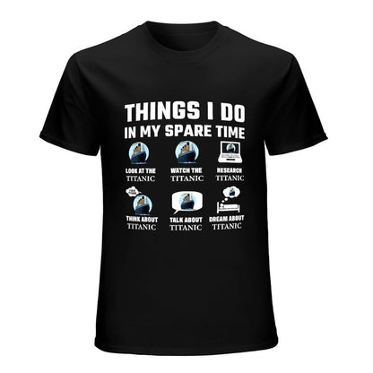 Inkmay Casual  Cotton T-shirt Titanic Ship On Iceberg Background Unisex T-shirtUnisex TimelessComfort T-Shirt