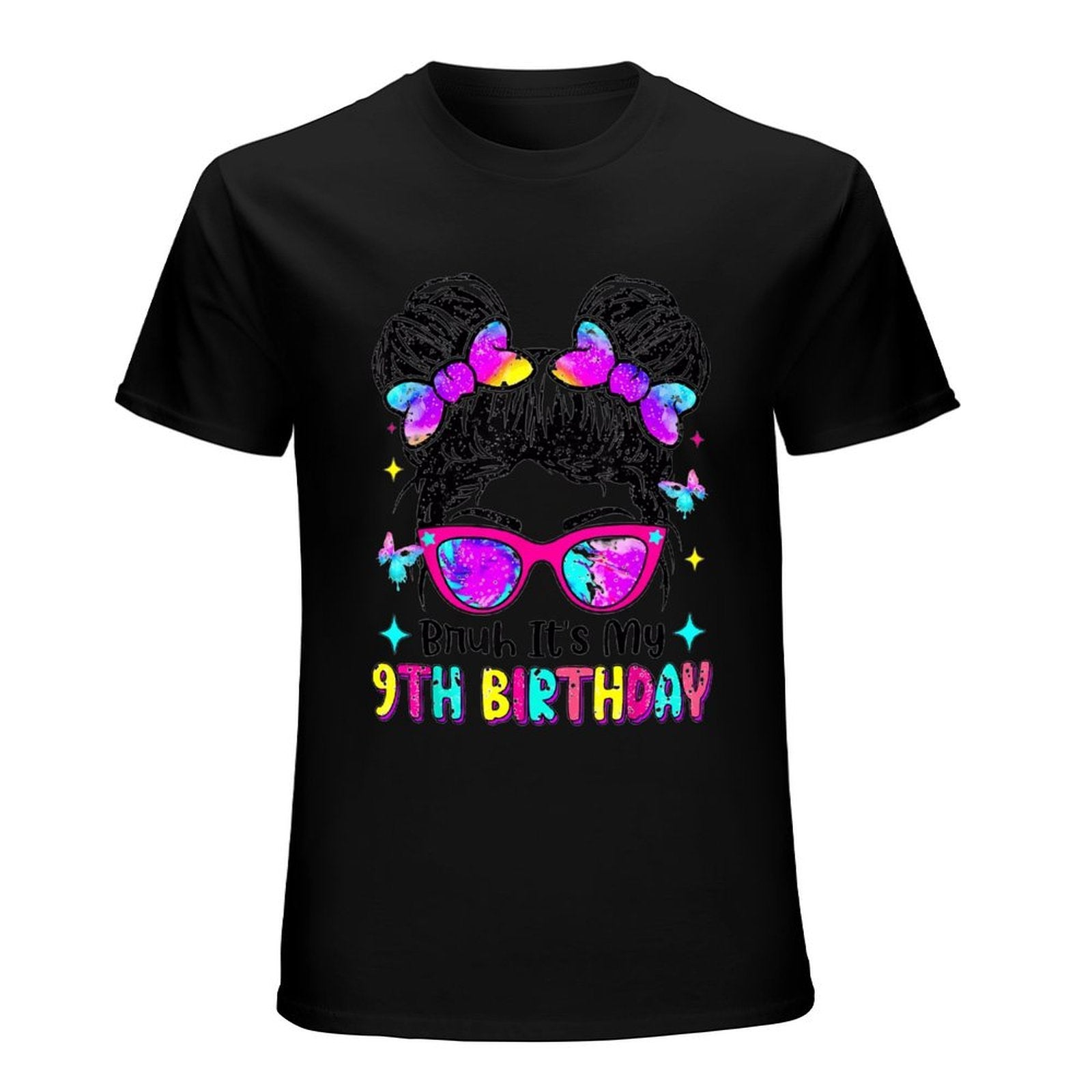 Inkmay Casual  Cotton T-shirt Colorful Hearts And Glasses Birthday Design Unisex T-shirtHeritage Oversized T-Shirt