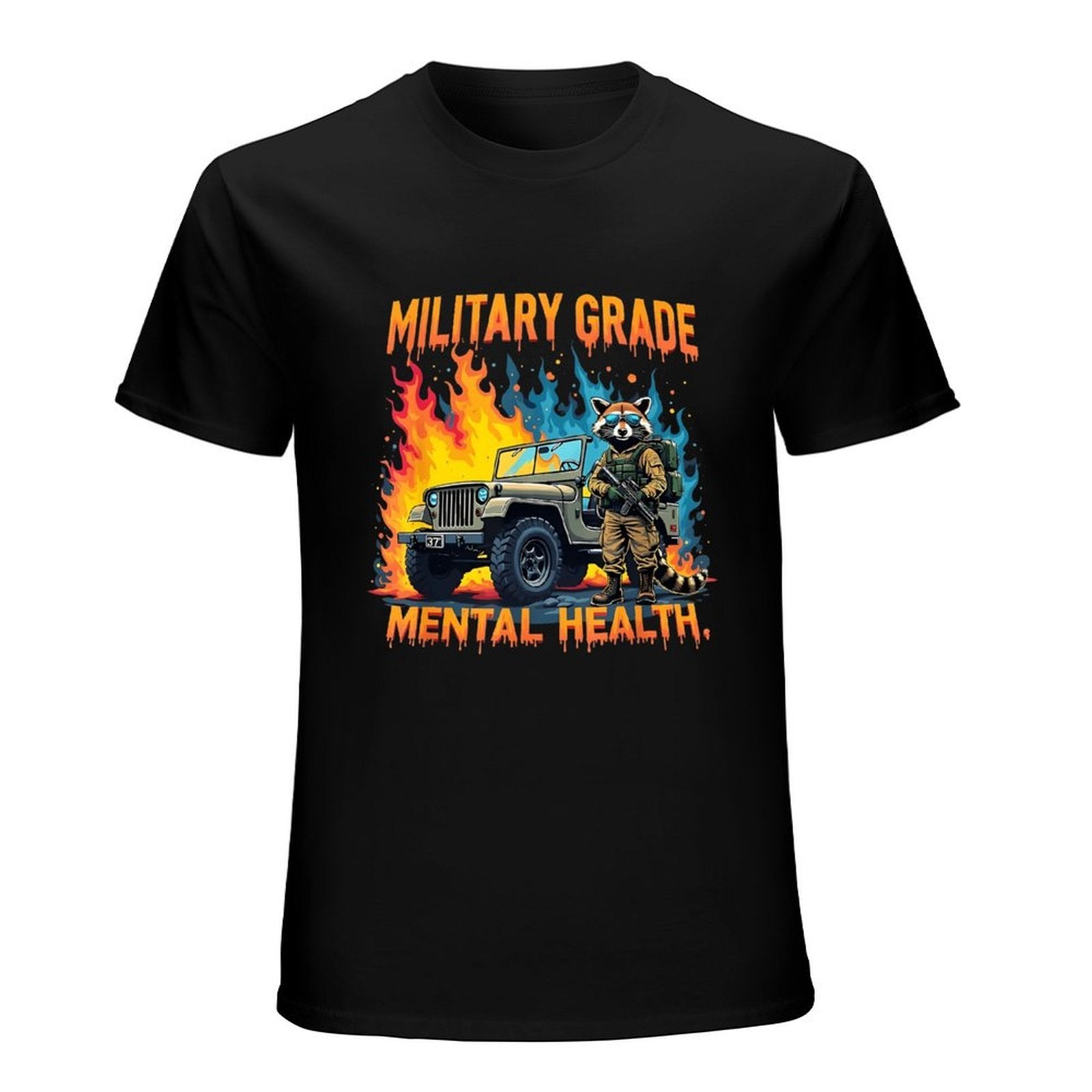 Inkmay Casual  Cotton T-shirt Military Grade Mental Health Artwork Design Unisex T-shirtFade-Proof SmoothWear T-Shirt